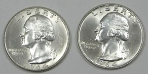 Juego de cuartos de plata Washington año 1964-P/D bonito brillante sin circular - Imagen 1 de 4