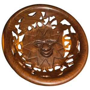 Vintage Hand Carved Wooden Bowl Safari Animals African Tribal 13" - Picture 1 of 10