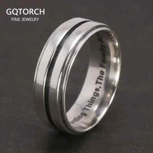 Supernatural Engraved Ring for Men Silver Tone Dean Winchester Inspired Style - Picture 1 of 8