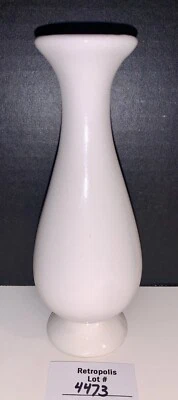 Small White Ceramic Bud Vase Vintage 6” - Image 1 of 4