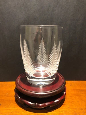 Large Stuart Crystal Barrel Tumblers WOODCHESTER FERN in excellent condition - image 1 of 4