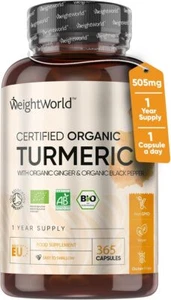 Turmeric Black Pepper Capsules 1 Year Supply 1/DayHigh Strength Vegan Organic UK - Picture 1 of 3