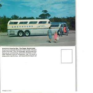Greyhound Bus Postcard Super Scenicruiser Color Undivided Vintage Mid Century - Picture 1 of 3