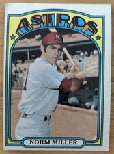 1972 Topps Norm Miller Baseball Card #466 Astros Outfield Low-Grade Fair/Good