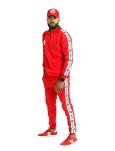 Plug Fashionz Unisex Tracksuit Cotton Fleece (Zip Jacket + Joggers), Red, Size S - Picture 1 of 7