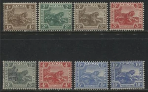 Federated Malay States 1906-19 various Tigers 1 cent to 10 cents mint o.g. - Picture 1 of 1