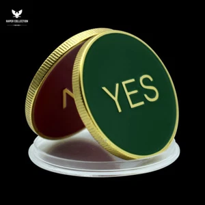 New Color Yes/No Coin Prediction Decision Coin Ouija Gold Plated Coin Souvenir - Foto 1 di 9