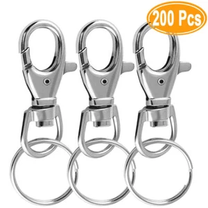 38mm Lobster Clasp Trigger Swivel Clasps Split Keyring Key Ring Key Findings - Picture 1 of 8