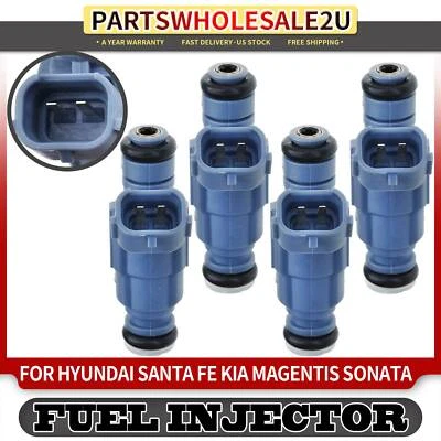 4x Fuel Injector for Hyundai Santa Fe 2001-2004 Sonata 99-05 Kia Optima 2001-06 - Image 1 of 4