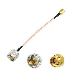 SMA Male to UHF PL259 Male 50-Ohm RG316 Coax Low Loss Jumper RF Cable 2m 6ft. - Picture 1 of 5