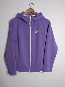 Nike Tech Fleece Hoodie Womens Large Purple Windrunner Jumper Sweats BV3455-583 - Picture 1 of 13