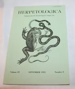 Herpetological September 1993 Volume 49 Number 3 by the Herptologists League Inc - Bild 1 von 3