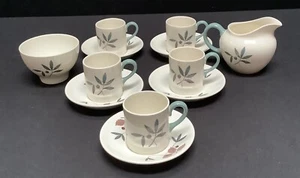 Wedgwood Brecon Kaffeeservice Demitasse Kanne Zucker Seladon Griffe 12 Teile Vintage - Bild 1 von 9