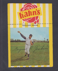 1968 KAHN'S WIENERS W/TAB LARGE #17 FERGUSON FERGIE JENKINS CUBS HOF CRISP NM+