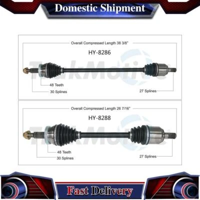 2X TrakMotive Front Left Right CV Axle Shaft For 2015 2014-2018 Hyundai Sonata - Image 1 of 3