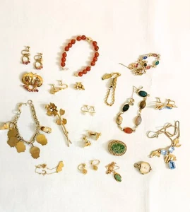 Vintage 10k 12k and 14k 1/20 GF and RGP Jewelry Lot Necklace Bracelet Earrings - Picture 1 of 6