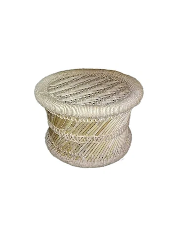 KSM Eco Friendly Finest Bamboo Chair Stool Mudda for Outdoor Indoor Beige Color Cover