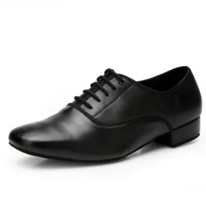 Herren Ballsaal Tanzschuhe Leder Latein Walzer Tango Salsa Niedrig Absatz Neu - Bild 1 von 9