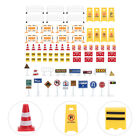  Toy Road Signs Mini Plates Simulated Traffic Barricades Street