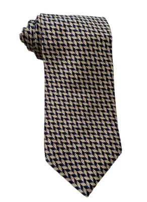 Corbata de lujo Zilli para hombre azul y amarillo 3D cubos geométricos seda satinada 3,75"/61" usada en excelente estado Foto 1 de 4