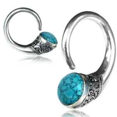 PAR DE TAPONES PARA PESAS DE OREJA PLATEADOS 2G (6mm) calibre elástico aros clicker Foto 1 de 4