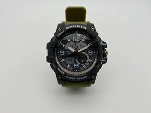 Reloj Ravel Sports analógico digital doble hora negro con correa verde R.DIGI.DT2 - Imagen 1 de 8