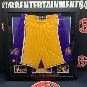 Kobe Bryant Los Angeles Lakers Game Used Shorts 2014 COA LOA Framed Mears GU 1/1 - Picture 1 of 7