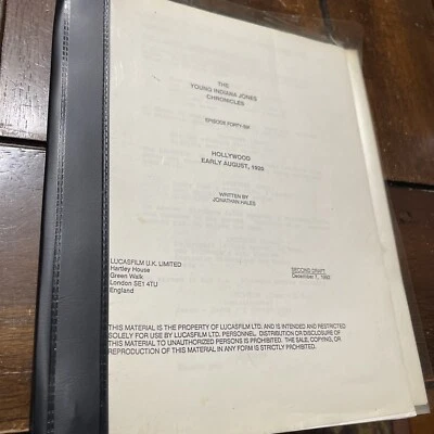 Lucas Film Restricted Script The Young Indiana Jones Chronicles 2nd draft 1992 - Image 1 of 4