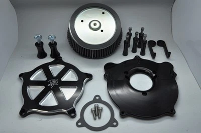 Harley 08-15 Softail Performance Billet Air Filter Cleaner Kit Custom Black K&N - Image 1 of 4