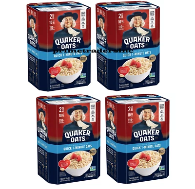 4 包 - Quaker Quick 1 分钟燕麦 160 盎司,2 件装 — 第 1/4 张图片