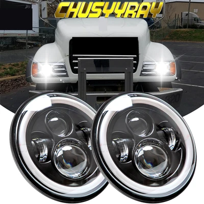 PARA Camiones de volteo Mack Granite CV713 2 piezas 7 pulgadas faros LED redondos haz alto y bajo Foto 1 de 4