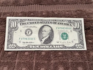 1995 $10 Ten Dollar Bill Federal Reserve Note Atlanta FRB Uncirculated Rubin - Picture 1 of 4