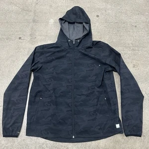 Vuori Outdoor Trainer Shell Women’s Large Black Gray Camo Full Zip Hooded Jacket - Picture 1 of 12