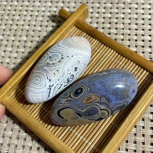 2 piezas 47 g Crazy encaje seda rayas ágata cristal pulido sin pulir Madagascar - Imagen 1 de 8