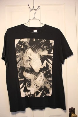 Camisa Vintage Original Banda Convergente Doble Cara Estampado Completo Negra XL Foto 1 de 4