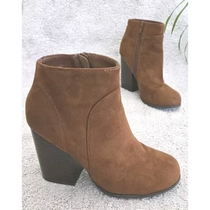 Stivaletti donna misura 7,5 marroni tacco grosso blocco stivaletti bohemien preppy - Foto 1 di 13