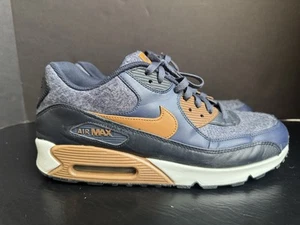 Nike Air Max 90 Premium Sneakers 2017 Blue Thunder Ale Brown 700155-404 Size 13 - Picture 1 of 10