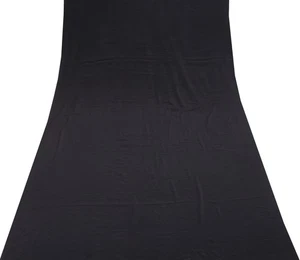 Sushila Vintage Dark Gray Sari Remnant Scrap Blend Crepe Silk Craft Fabric - Picture 1 of 5