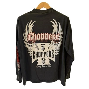 West Coast Choppers Vintage Rare Skull Flame Long sleeve Y2K Reprint XL - Picture 1 of 5