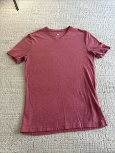 The Rail Men’s T-Shirt V-Neck Solid Red Basic Cotton S/S Cotton Slim Fit Size M - Picture 1 of 9