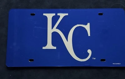 KANSAS CITY ROYALS CRYSTAL MIRRORED CAR LICENSE PLATE MLB - Image 1 of 2