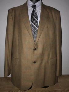 Brooks Brothers 1818 Madison Yorkshire Tweed Moon Wool Coat 50L Gold Houndstooth - Picture 1 of 17