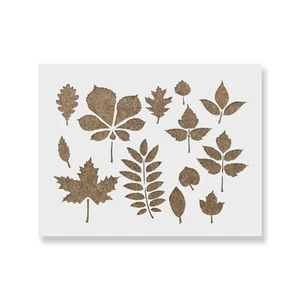 Plantilla Hojas de Otoño - Aerógrafo Artesanal Pintura Pared Mylar Reutilizable - Imagen 1 de 3