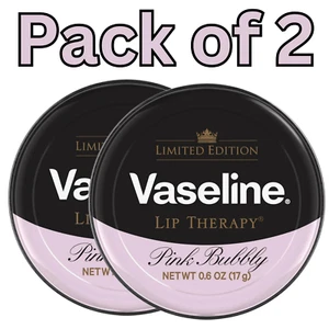 Vaseline Lip Therapy Pink Bubbly, Limited Edition Lip Balm Tin, 0.6 oz Pack of 2 - Picture 1 of 3