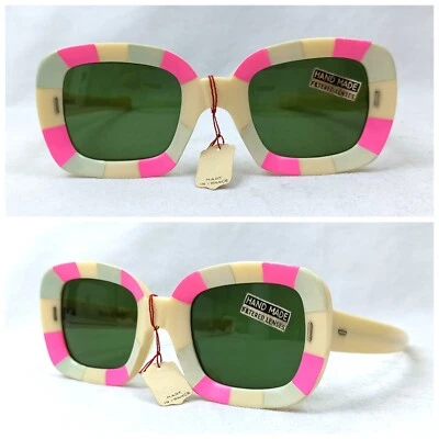 NOS Candy Squared Sunglasses France Genuine 50s Made Party Stuff Unisex Art Deco - Image 1 of 4