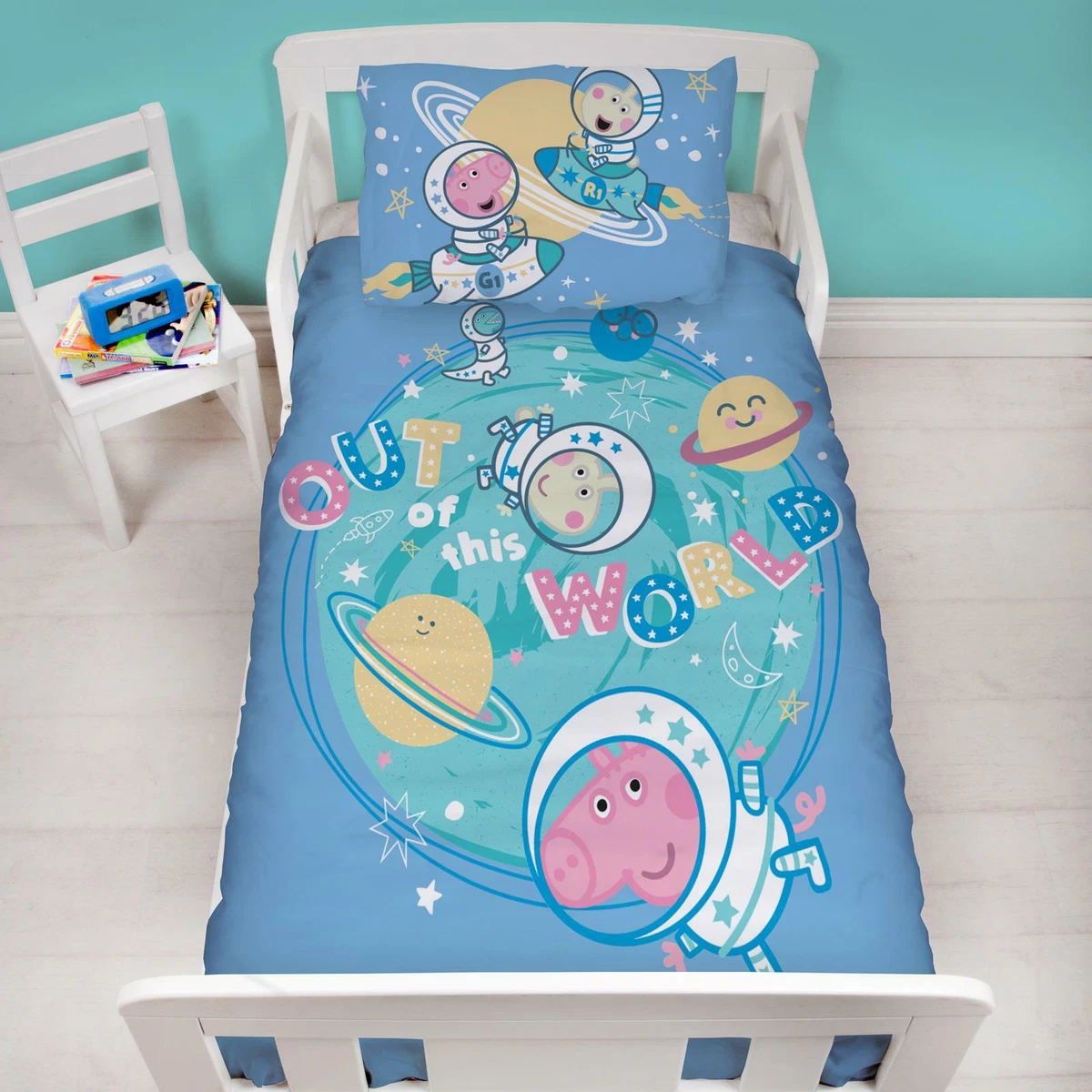 Catherine Lansfield Sleepy Dino Bettwäsche-Set – Wendbar, Einzelbett, Grün, 135x200 Cm + Kissenbezug