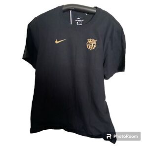 FC Barcelona Gerard Piqué Nike Black Gold Short Sleeve T-Shirt Men's L  MNWT