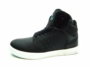 SUPRA  ATOM BLACK ATLANTIS WHITE KID'S SHOES - Picture 1 of 9