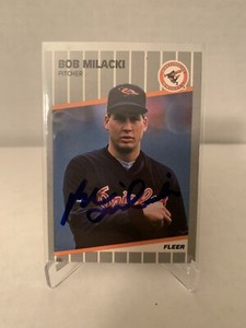 BOB MILACKI 1989 FLEER UPDATE AUTOGRAPHED SIGNED # U-6 BALTIMORE ORIOLES COA