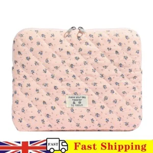 Floral Laptop Sleeve Quilted Laptop Case for 11 Inch Laptop Tablet (pink) - Afbeelding 1 van 10